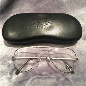 Ray ban aviator silver glasses